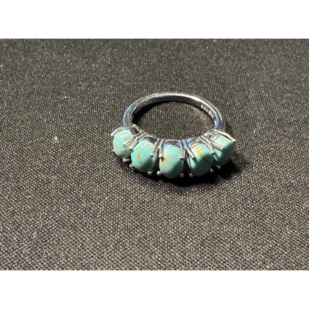 Vintage 925 Silver FAS Turquoise Ring Size 6 - Picture 3 of 5